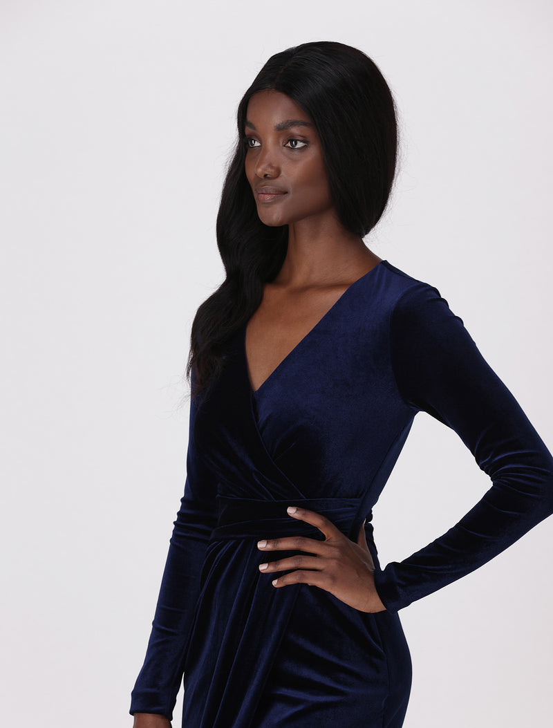 Julianne Wrap Velvet Midi Dress Forever New