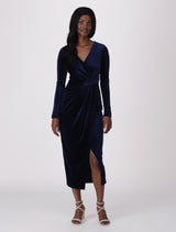 Julianne Wrap Velvet Midi Dress Forever New