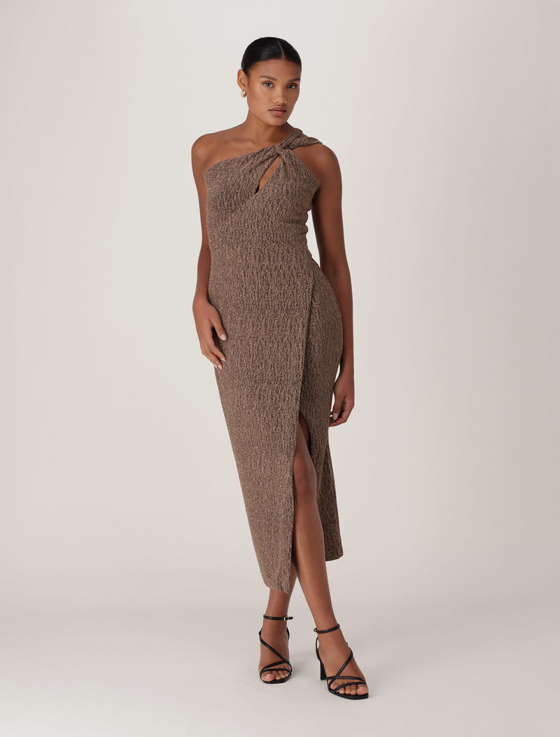 Kairo One Shoulder Glitter Maxi Dress Forever New