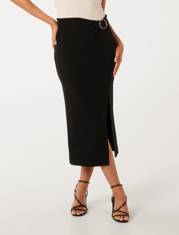 Viviana Hardware Twist Midi Skirt Forever New