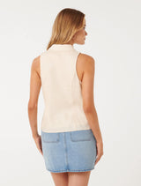 Kathleen Linen Sleeveless Shirt Forever New