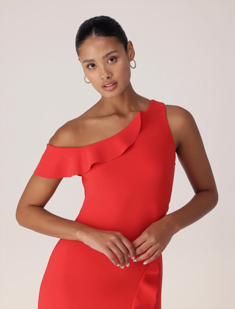 Tyra One Shoulder Ruffle Bodycon Dress Forever New