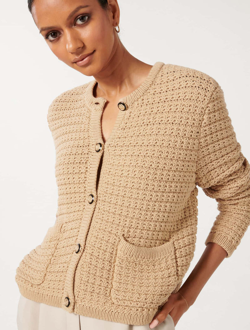 Chloe Petite Textured Knit Cardigan Forever New