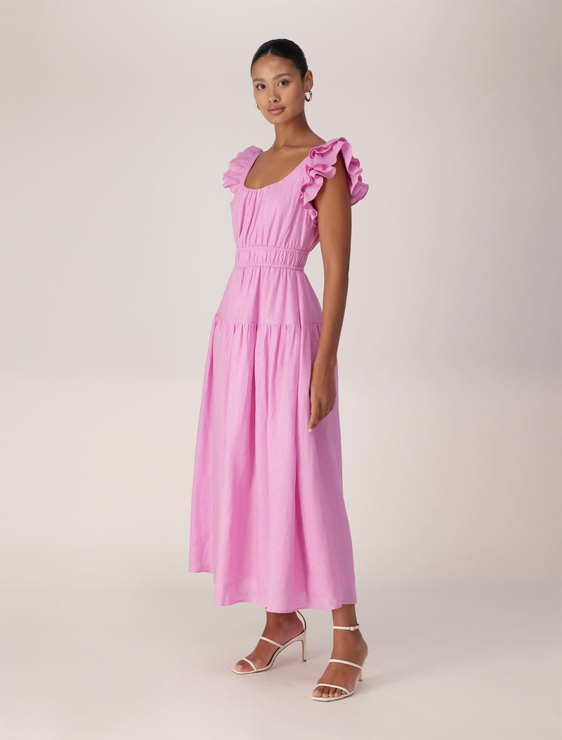 Athena Ruffle Midi Dress Forever New