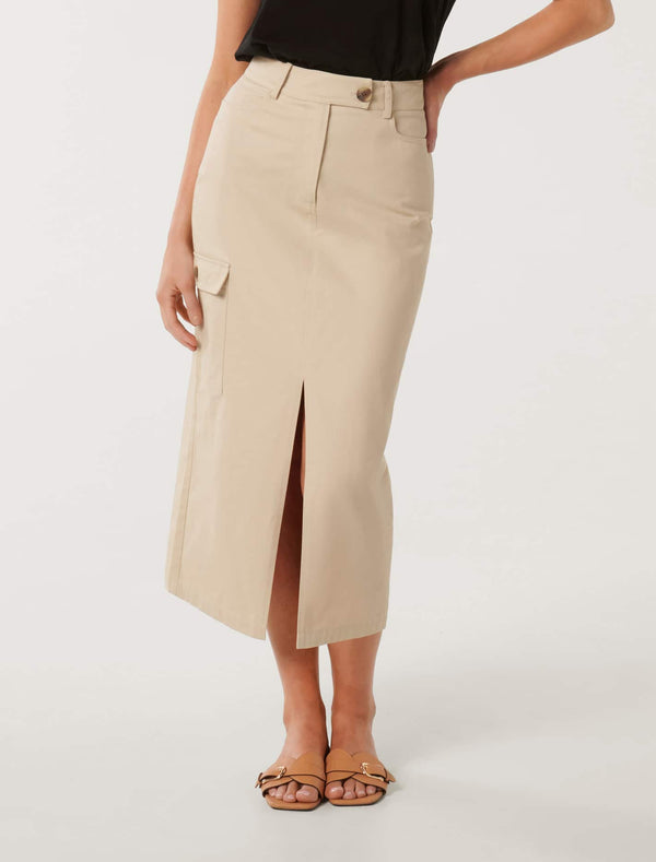 Evelyn Split Midi Skirt Forever New