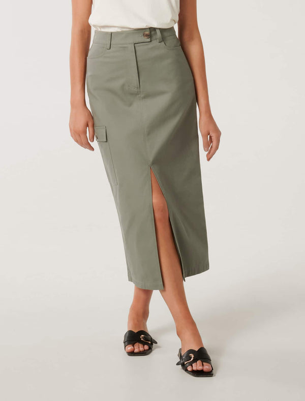 Evelyn Split Midi Skirt Forever New