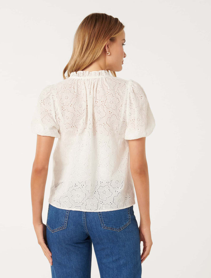 Tottie Short Sleeve Broderie Top Forever New