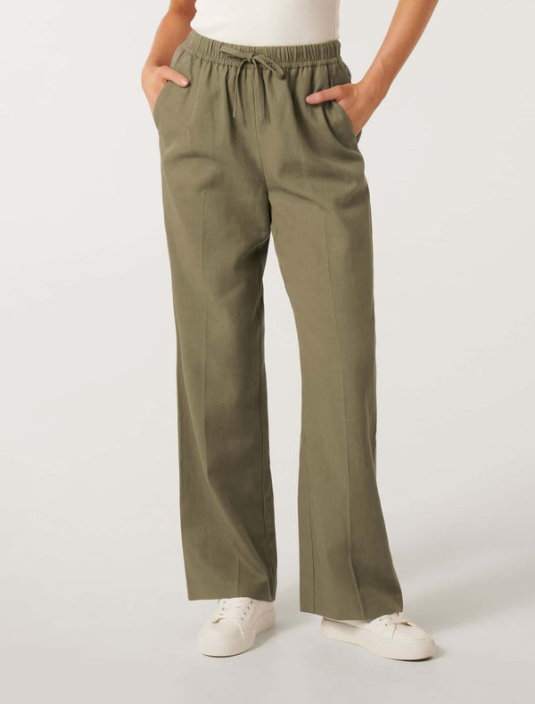 Indie Linen Blend Pants Forever New