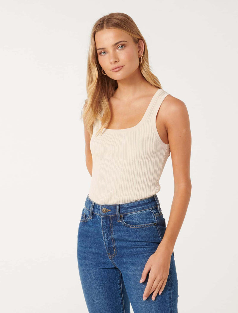 Seville Mutli Rib Knit Tank Top Forever New