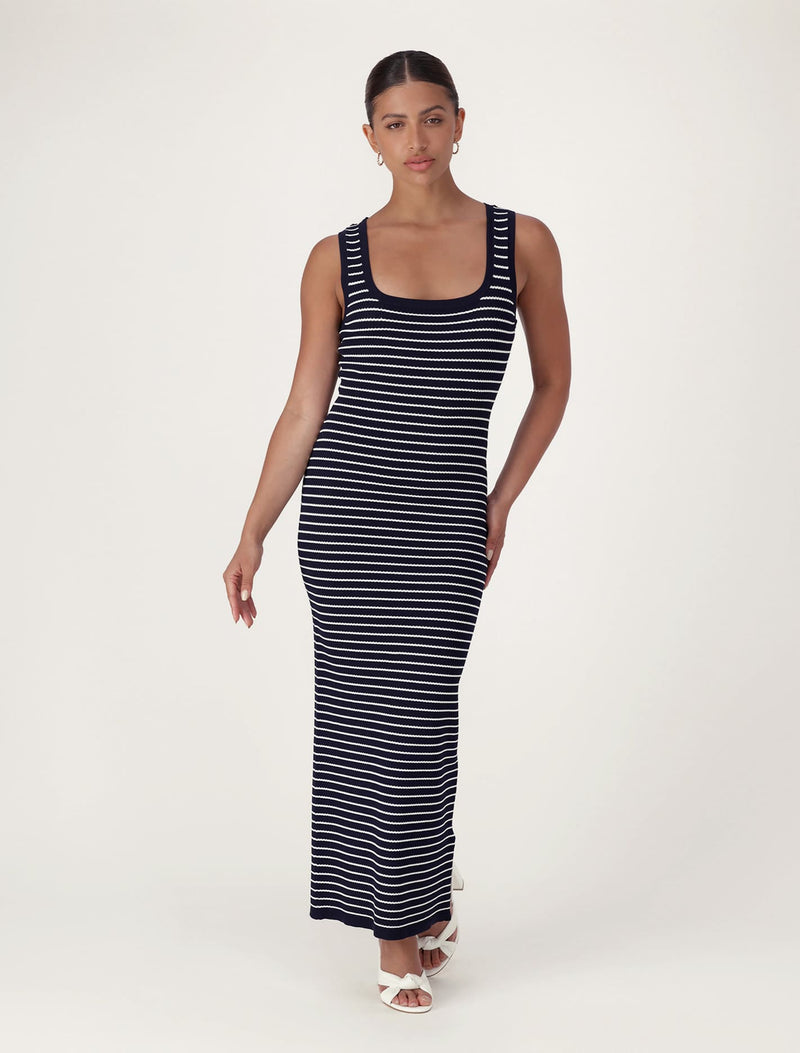 Chrissy Stripe Scoop Neck Dress Forever New