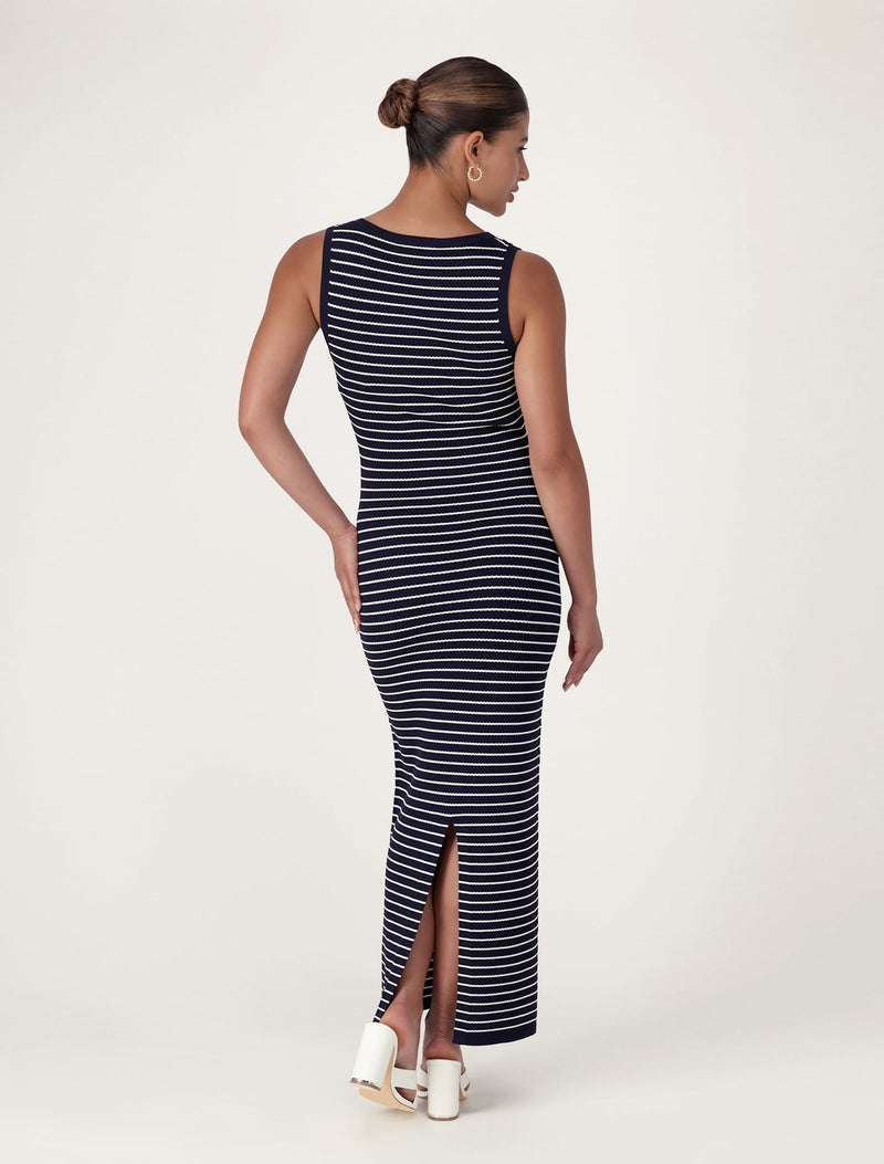 Chrissy Stripe Scoop Neck Dress Forever New