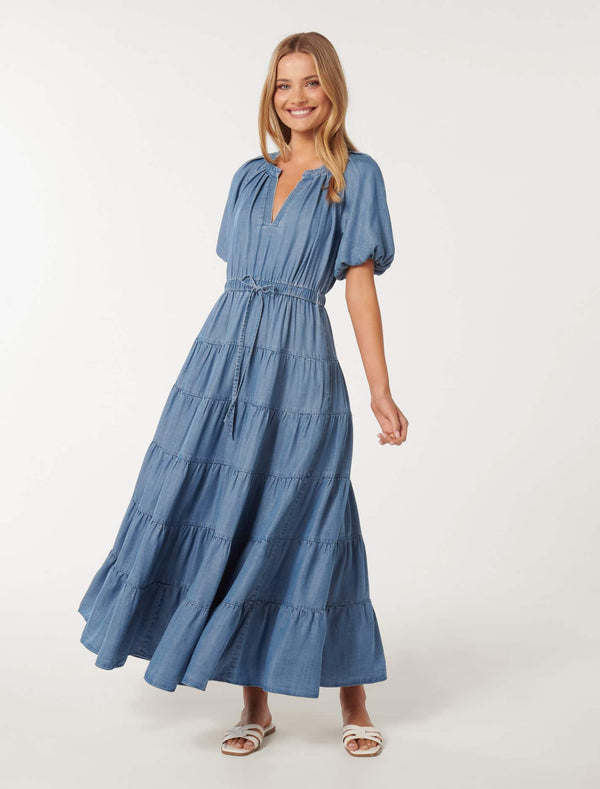 Gabbie Tiered Midi Dress Forever New