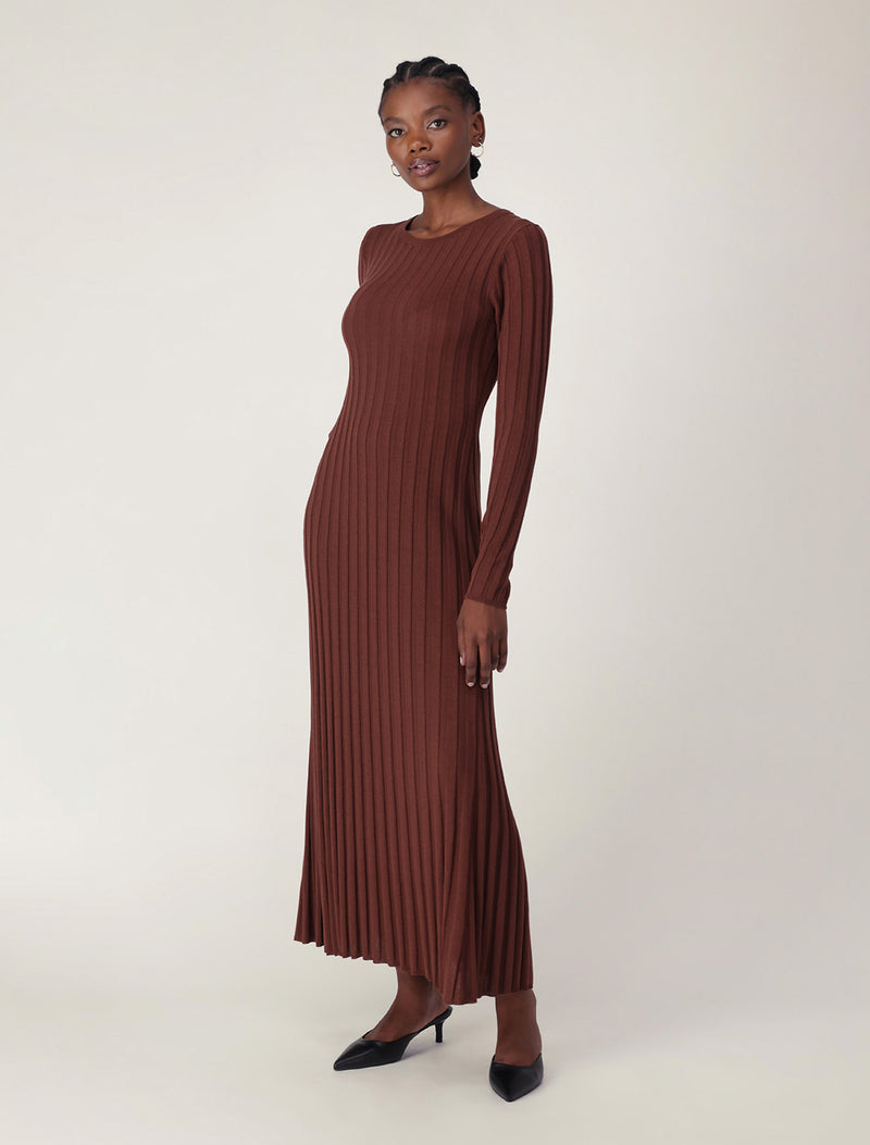 Lyla Crew Neck Detail Knit Dress Forever New