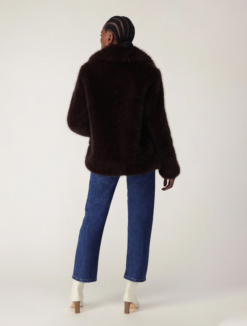 Hunter Cropped Faux Fur Coat Forever New