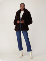 Hunter Cropped Faux Fur Coat Forever New