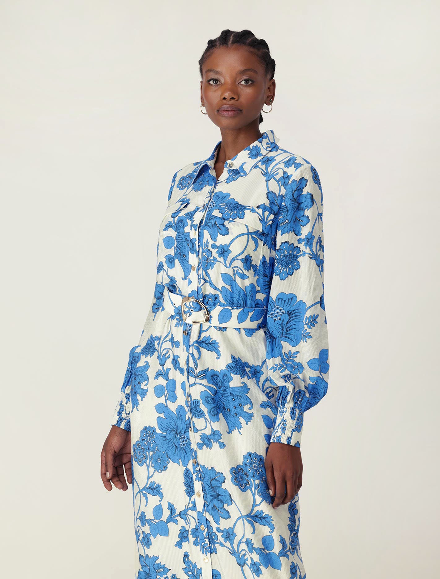 Janie Printed Shirt Midi Dress Forever New