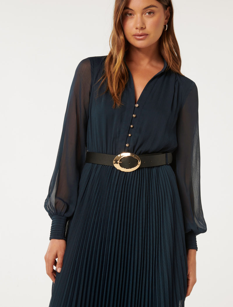 Misha Pleated Midi Dress Forever New