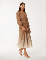 Saskia Pleat Wrap Midi Dress Forever New