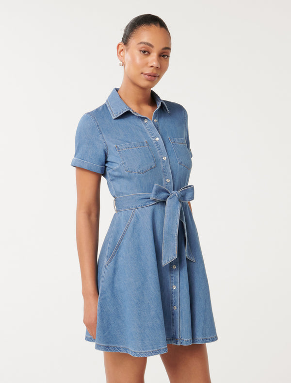 Megan Denim Shirt Dress Forever New