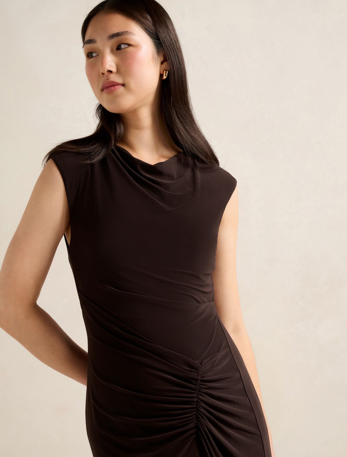 Carrie Draped Bodycon Midi Dress Forever New
