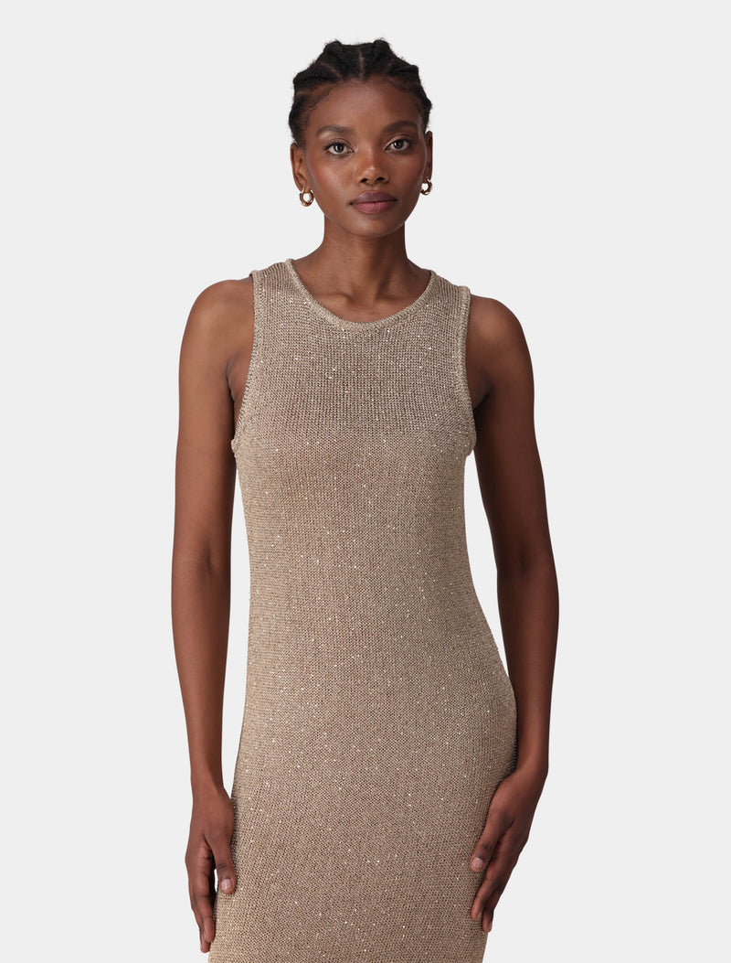 Rio Sequin Metallic Knit Dress Forever New