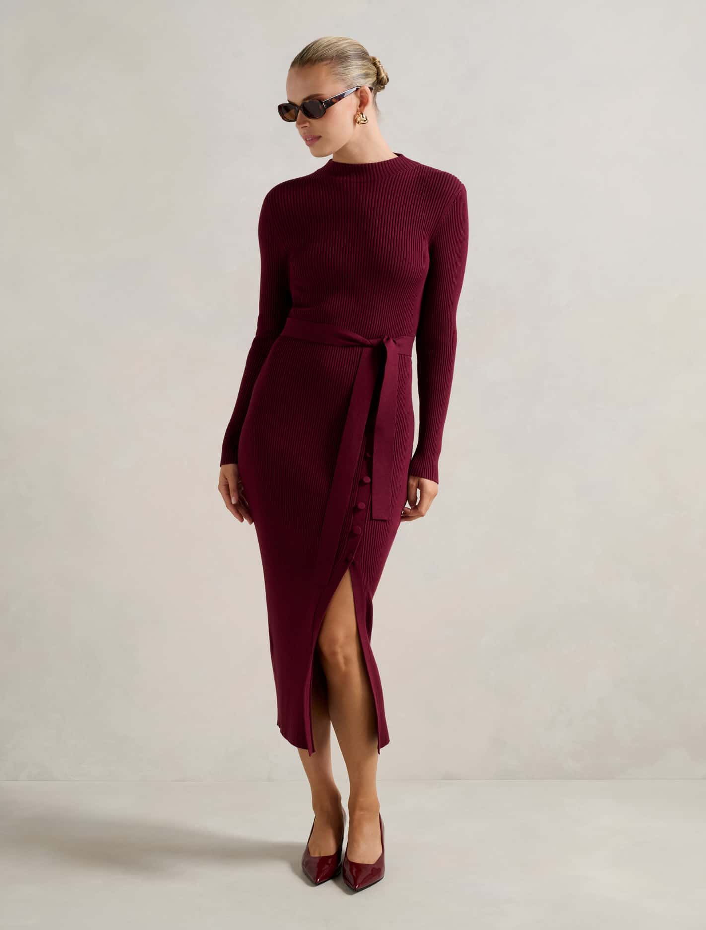 Kiara Button Detail Midi Dress Forever New