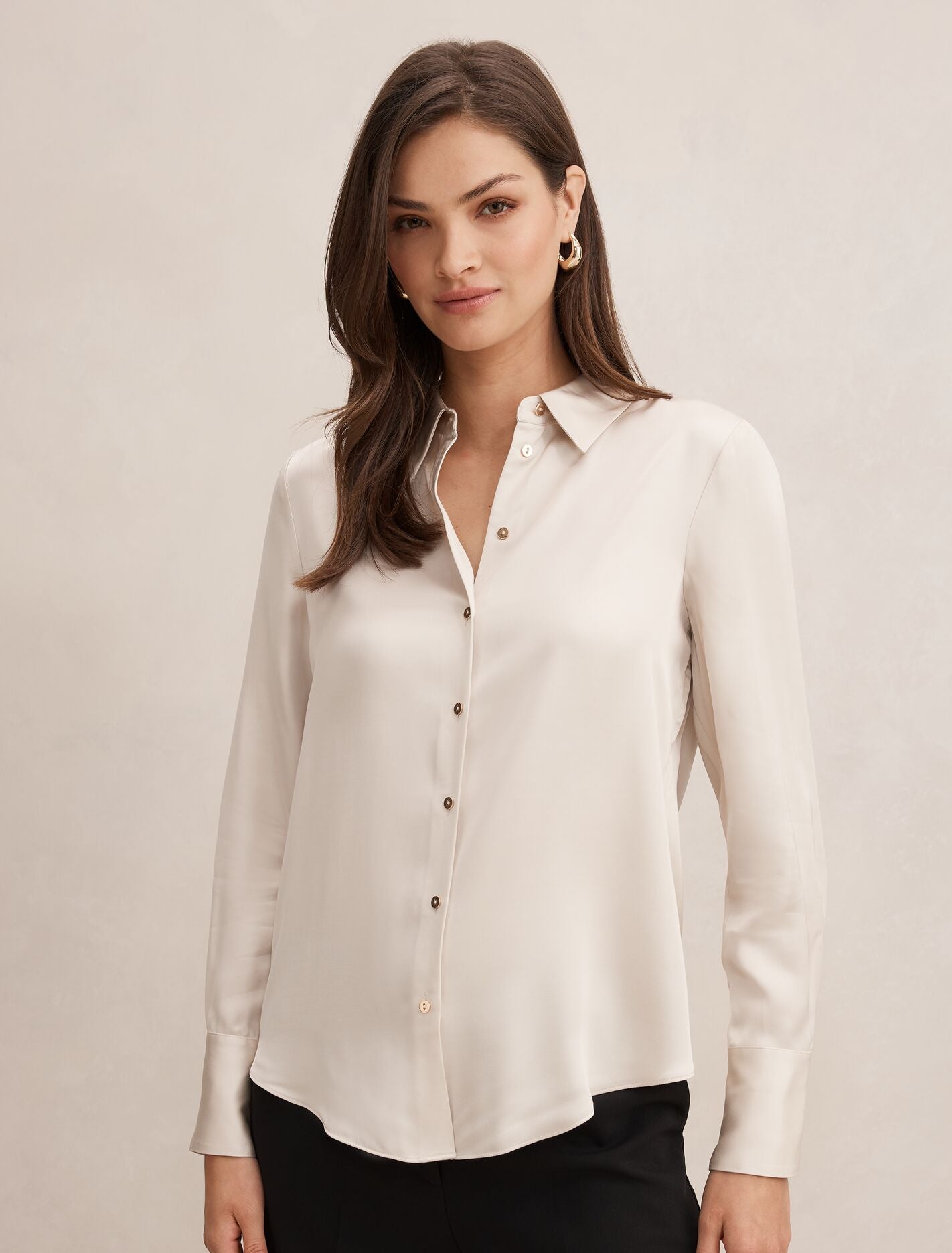 Coco Satin Shirt Ancient Scroll Forever New