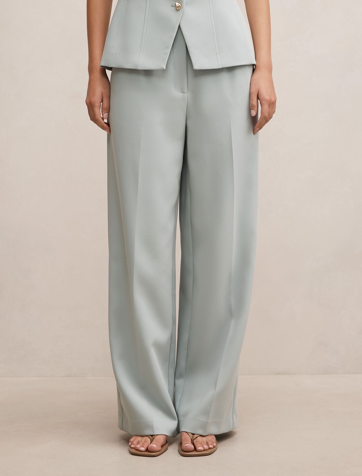 Lee Wide Leg Pants Hazy Aqua Suit Forever New