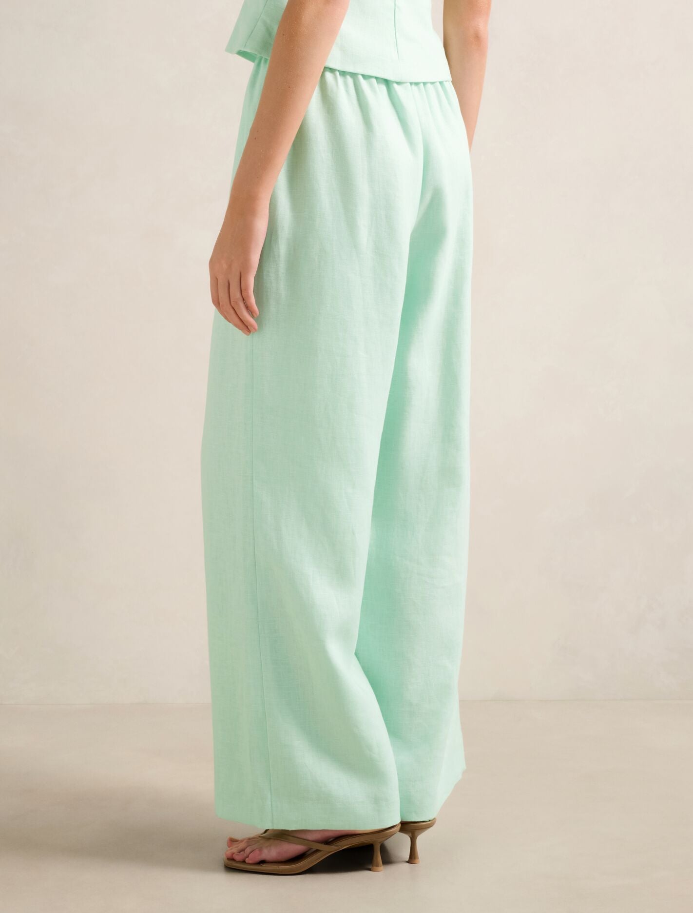 Ally Linen Elastic Wide Leg Pants Forever New
