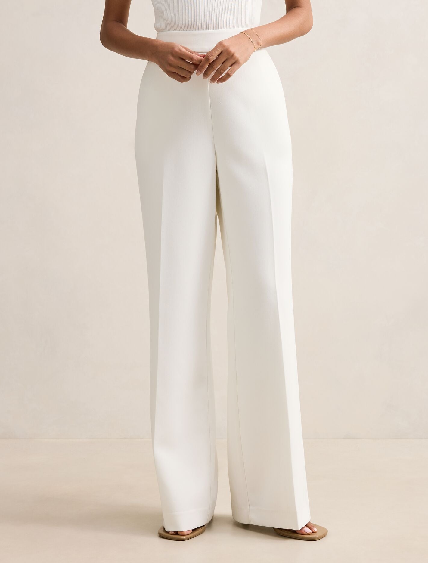 Marissa Petite Wide Leg Pants Porcelain Forever New