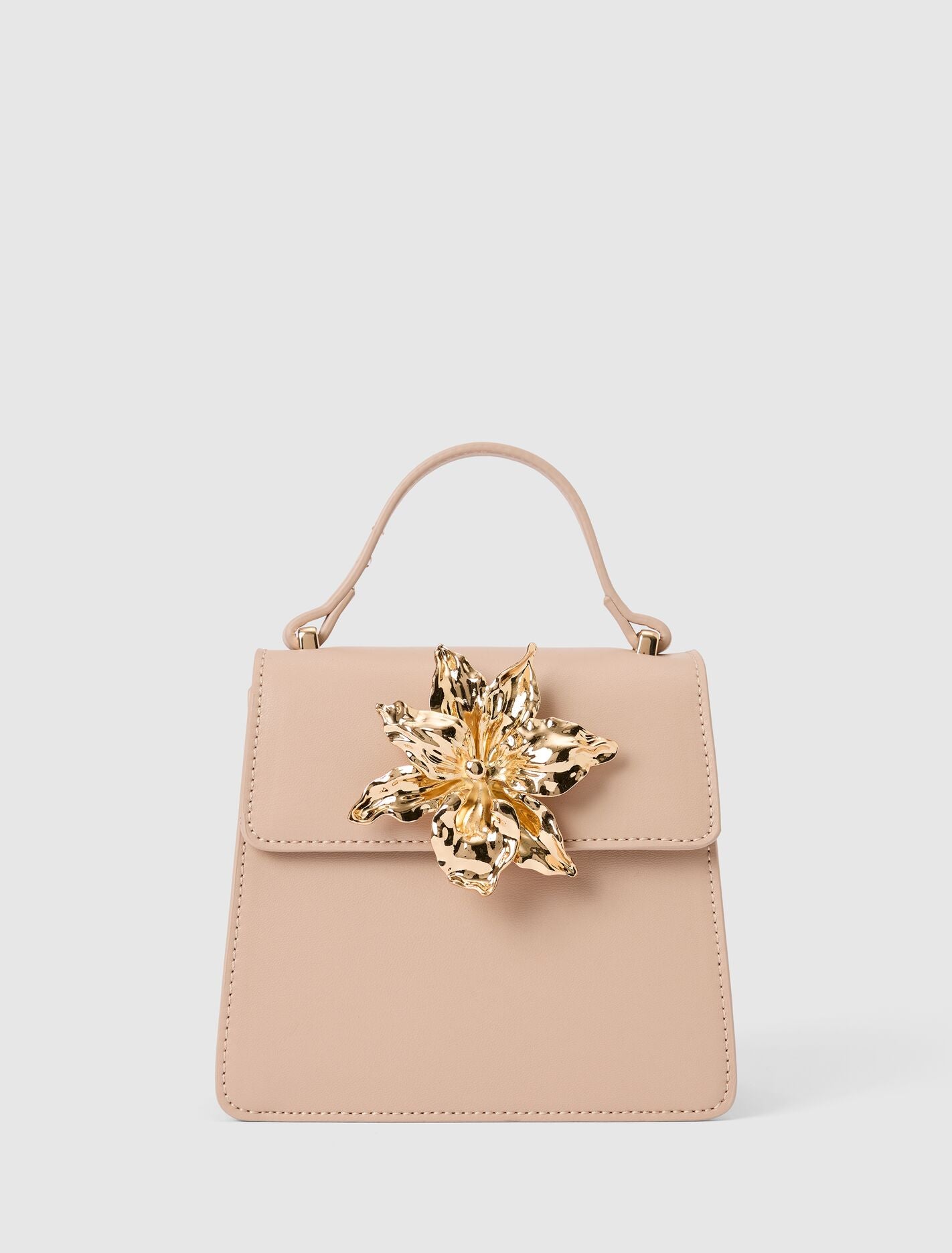 Maria Metal Flower Small Bag 0 Nude Forever New