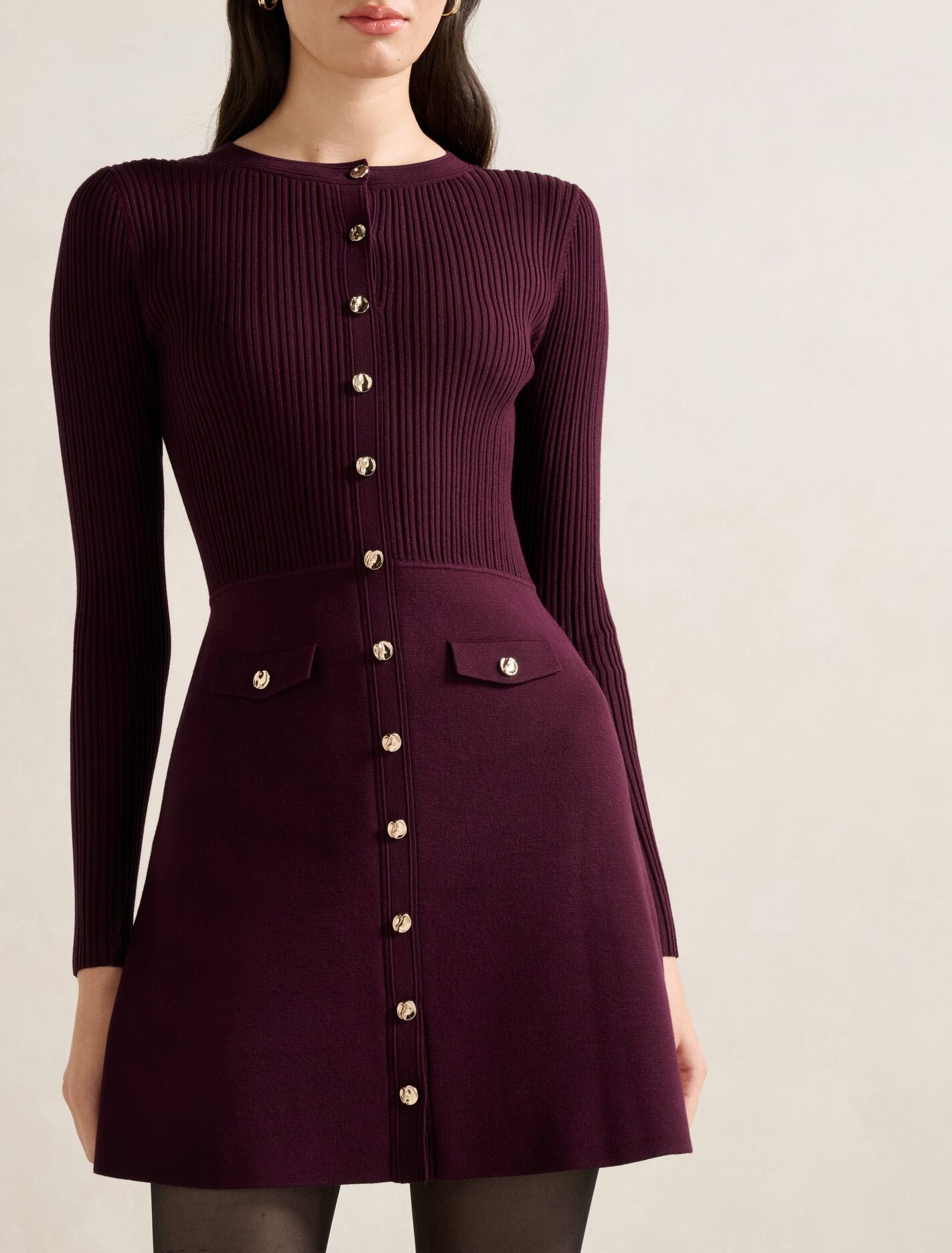 Issie Long Sleeve Knit Mini Dress Forever New