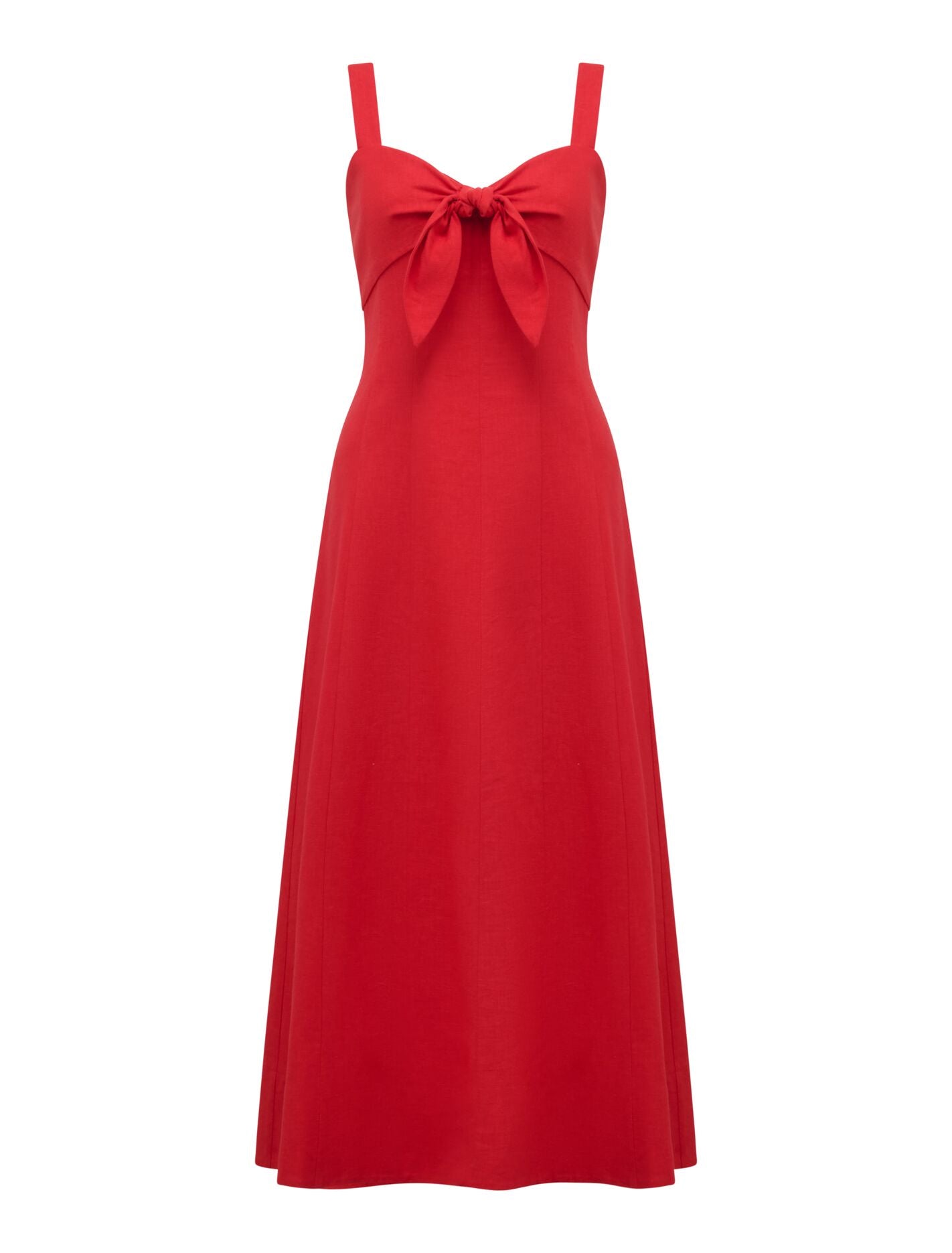 Kara Tie Front Linen Midi Dress Forever New