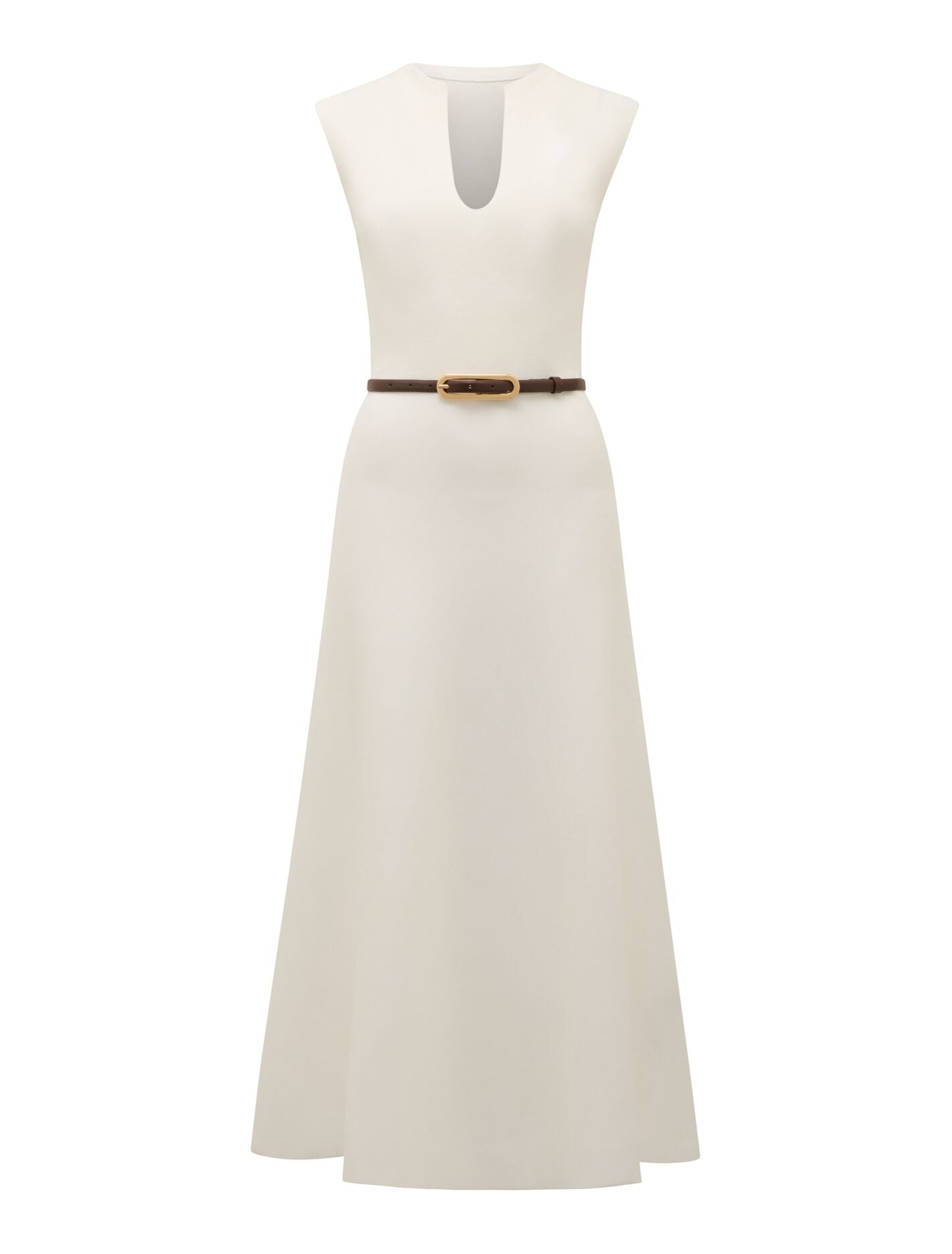 Celia Extended Shoulder Knit Midi Dress Cream Forever New