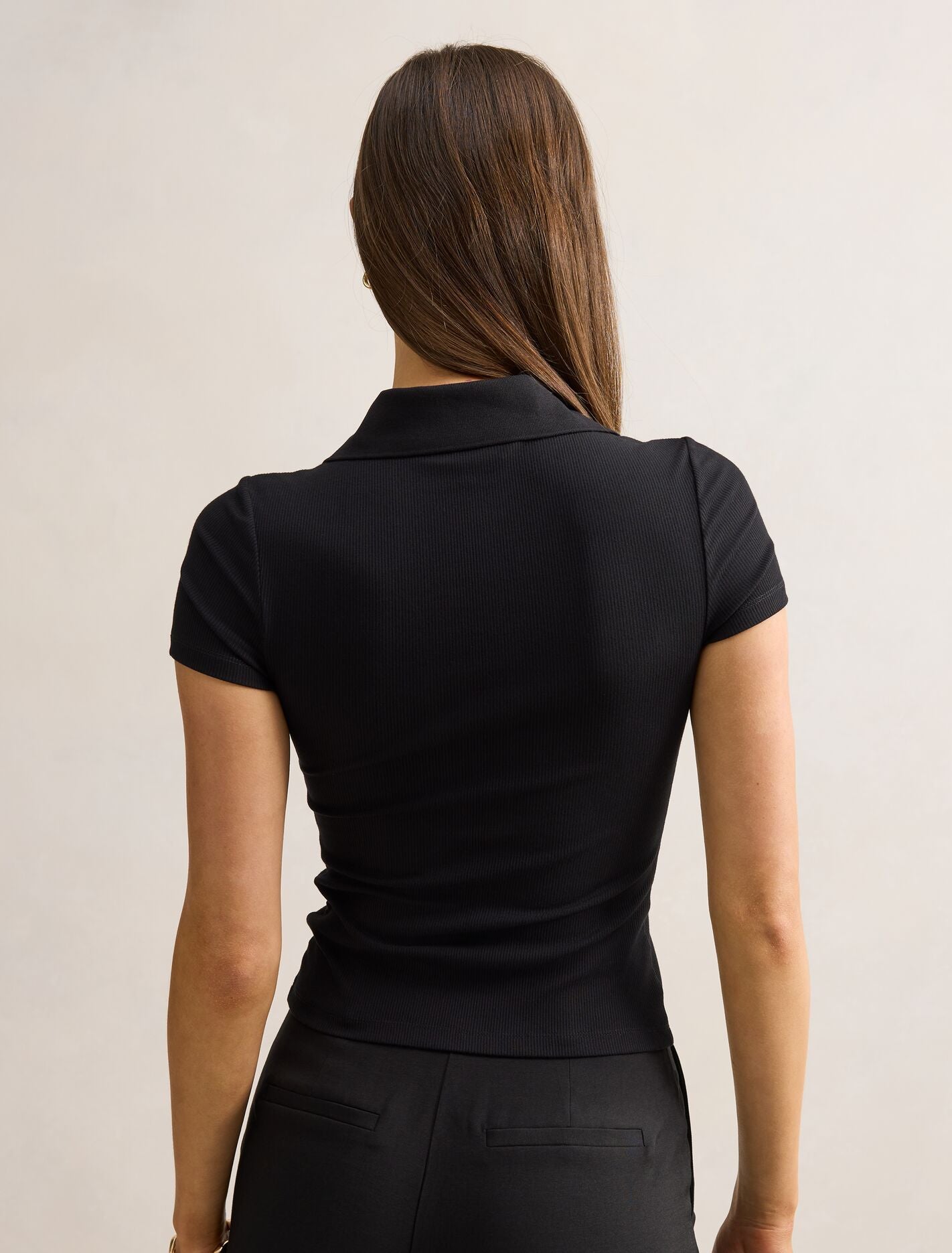 Aaliyah Ribbed Polo Top Forever New