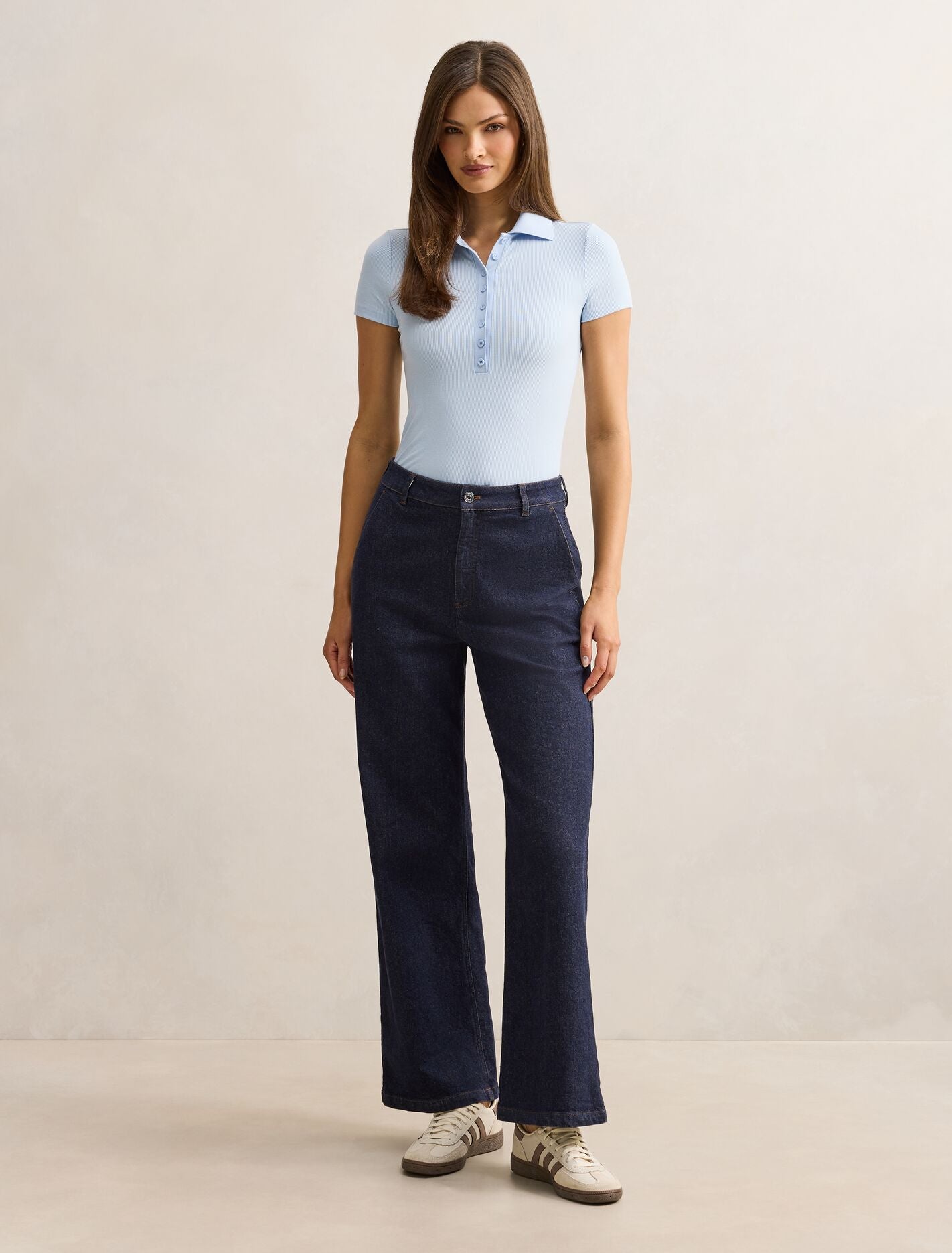 Aaliyah Ribbed Polo Top Forever New