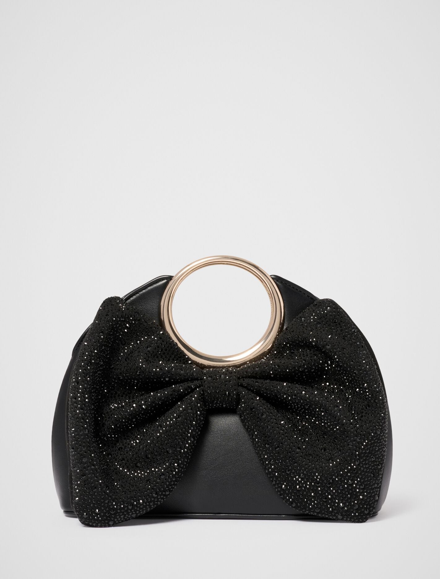 Sandra Round Handle Bow Clutch 0 Black Forever New