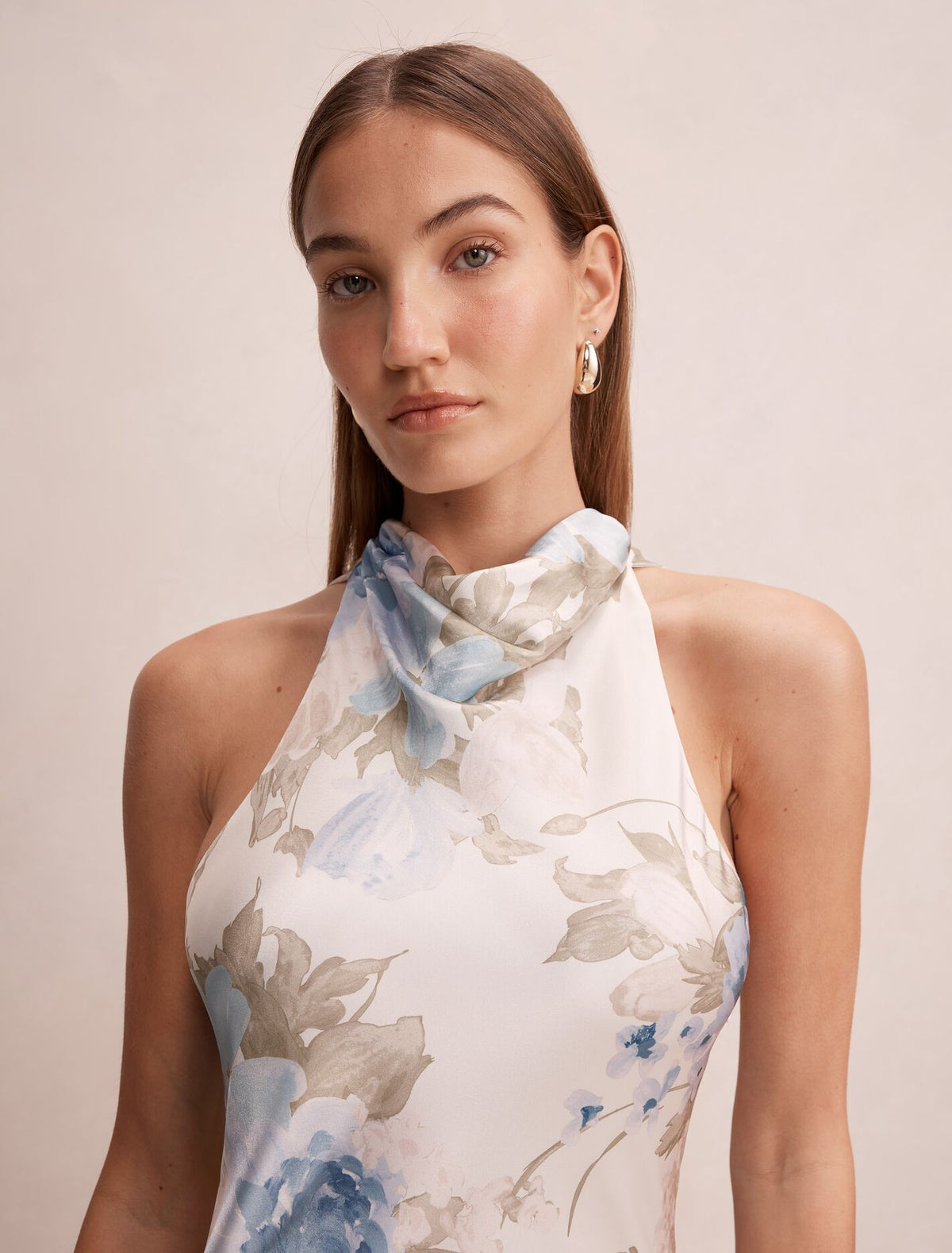Clementine High Neck Satin Maxi Dress Forever New