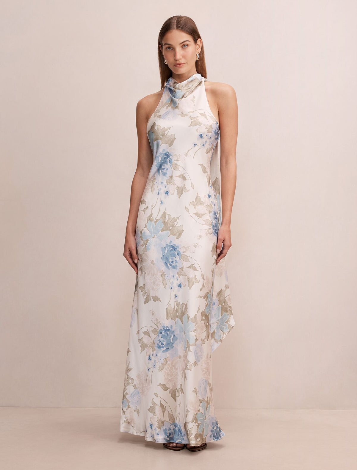 Clementine High Neck Satin Maxi Dress Forever New