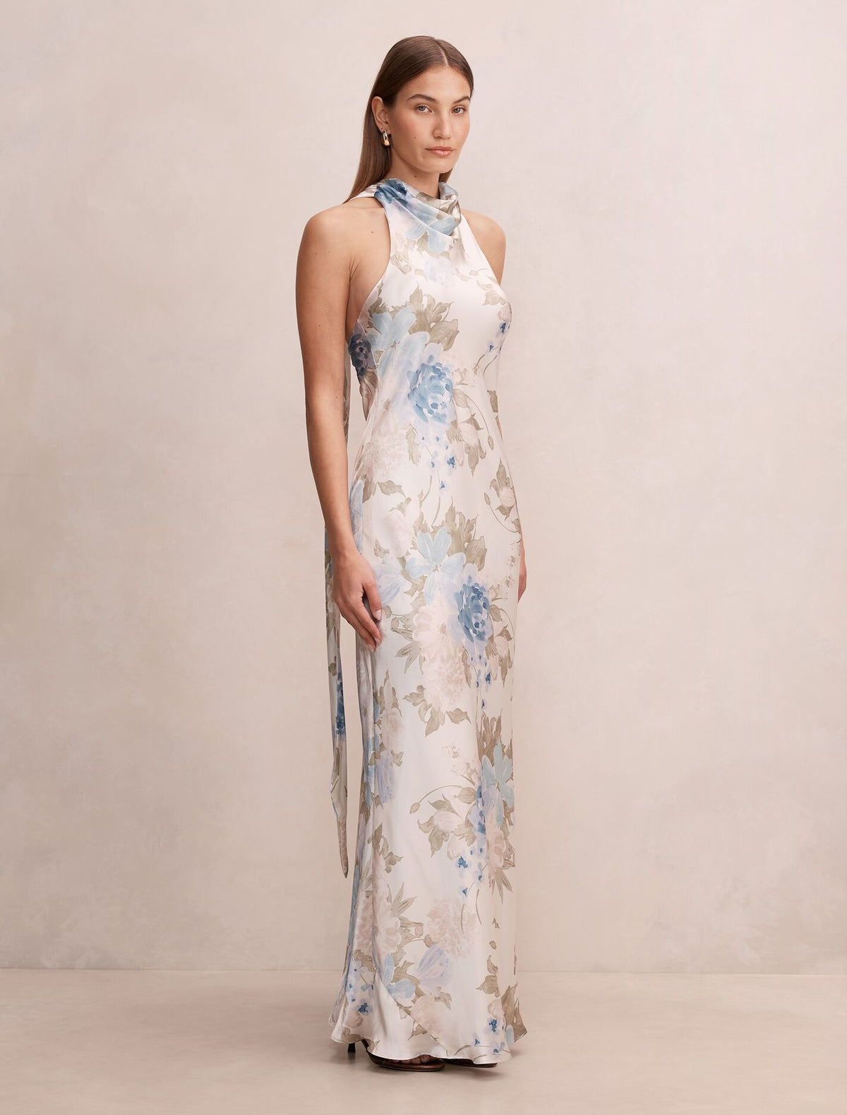Clementine High Neck Satin Maxi Dress Forever New