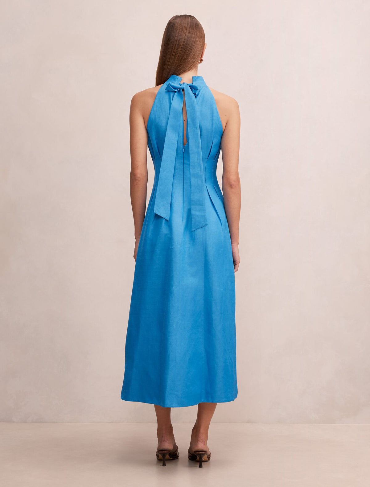 Miller Pleat Halter Midi Dress Forever New