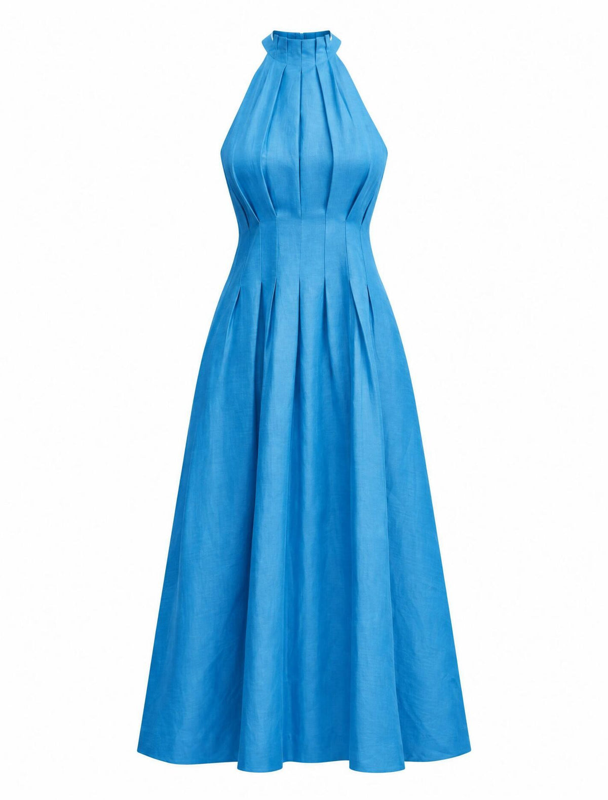 Miller Pleat Halter Midi Dress Forever New
