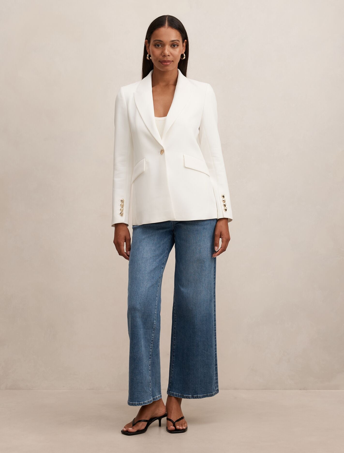 Trixie Gold Button Blazer Forever New