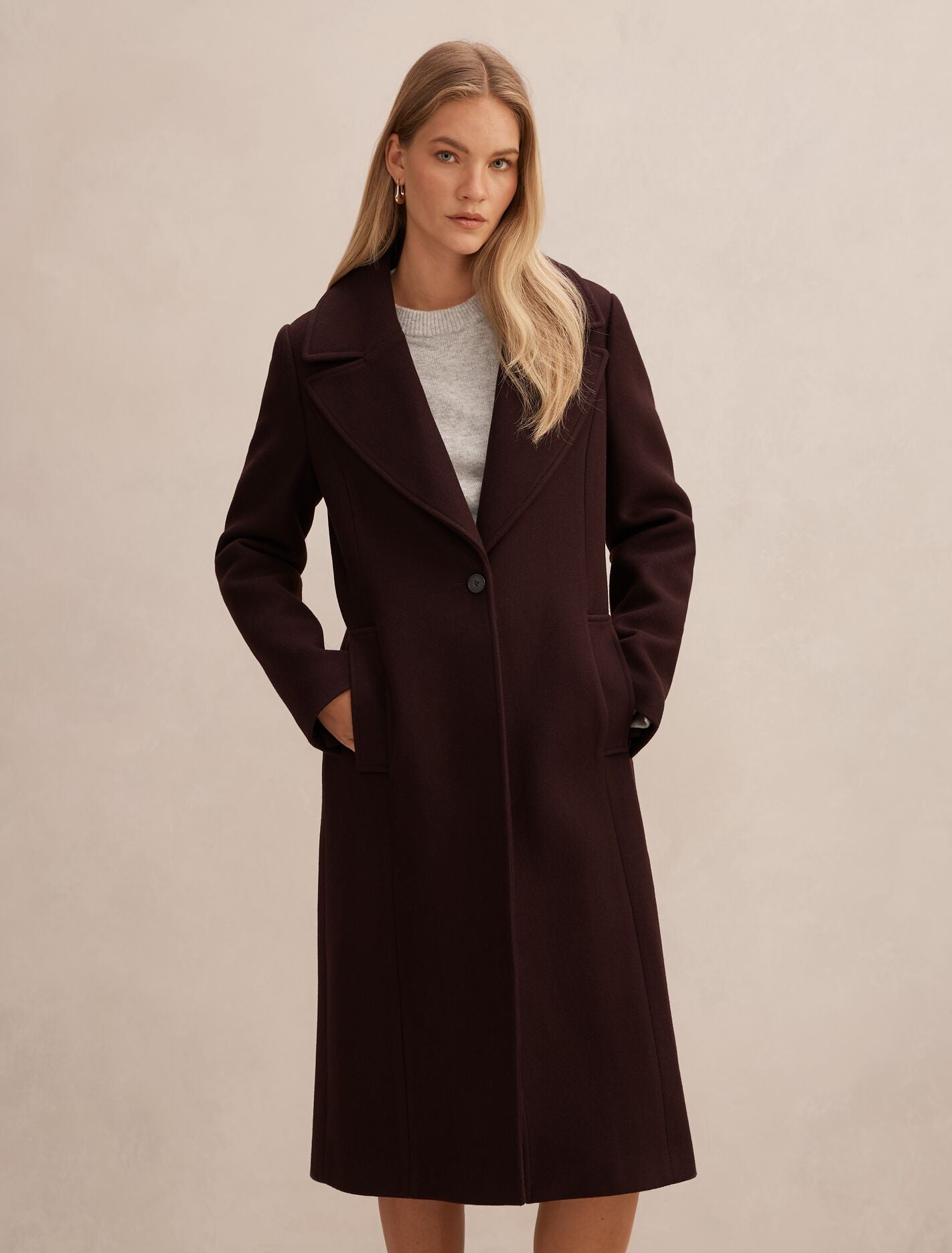 Danielle Single Breasted Coat Berry Forever New