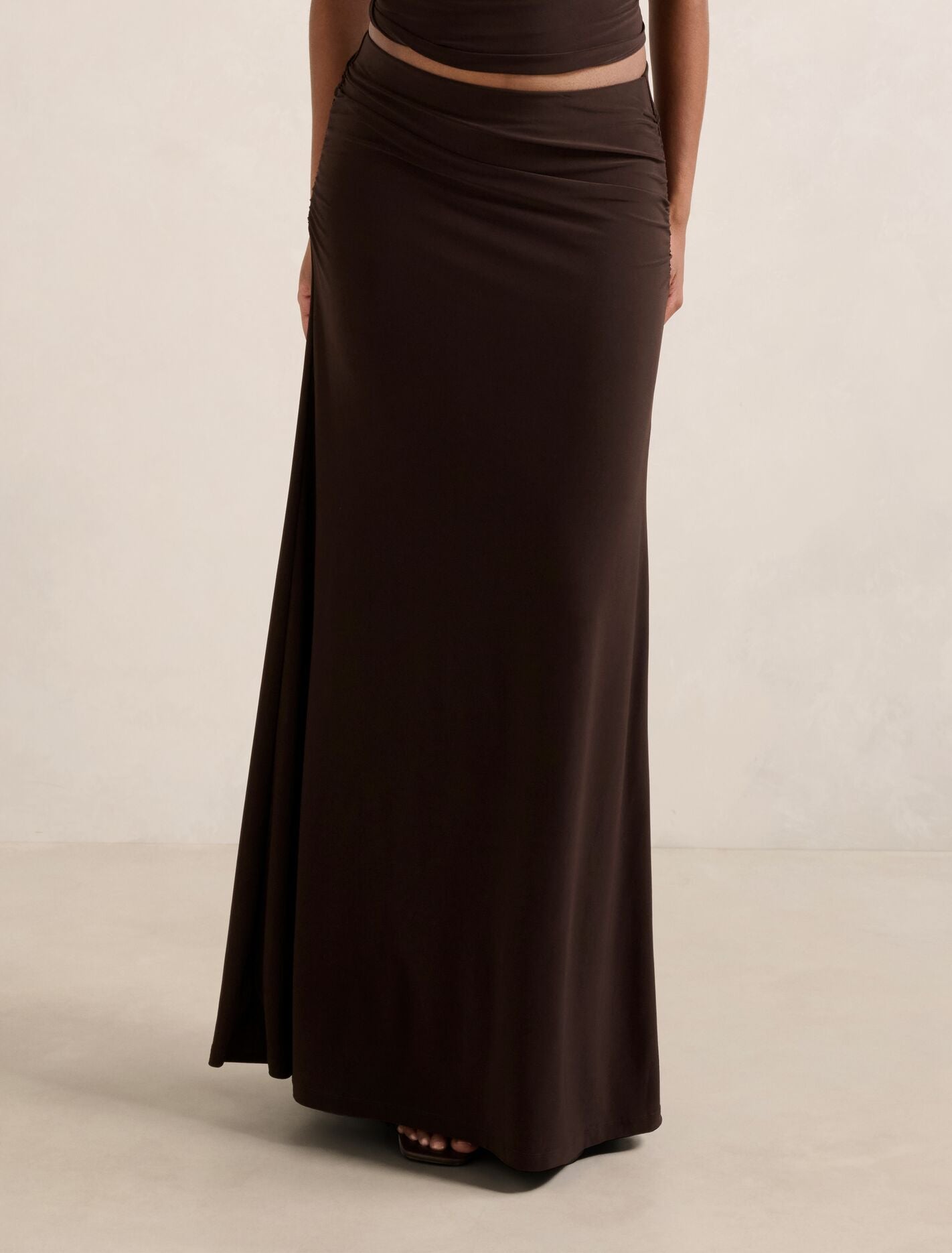 Mimi Petite Flute Maxi Skirt Bitter Chocolate Co-ord Forever New