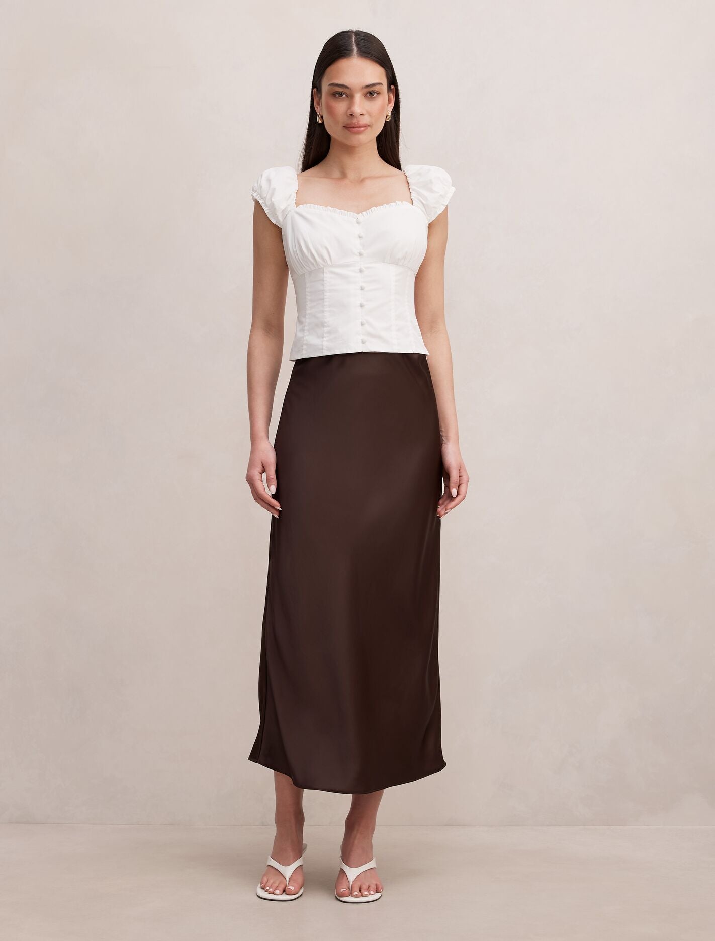 Sally Satin Slip Skirt Forever New