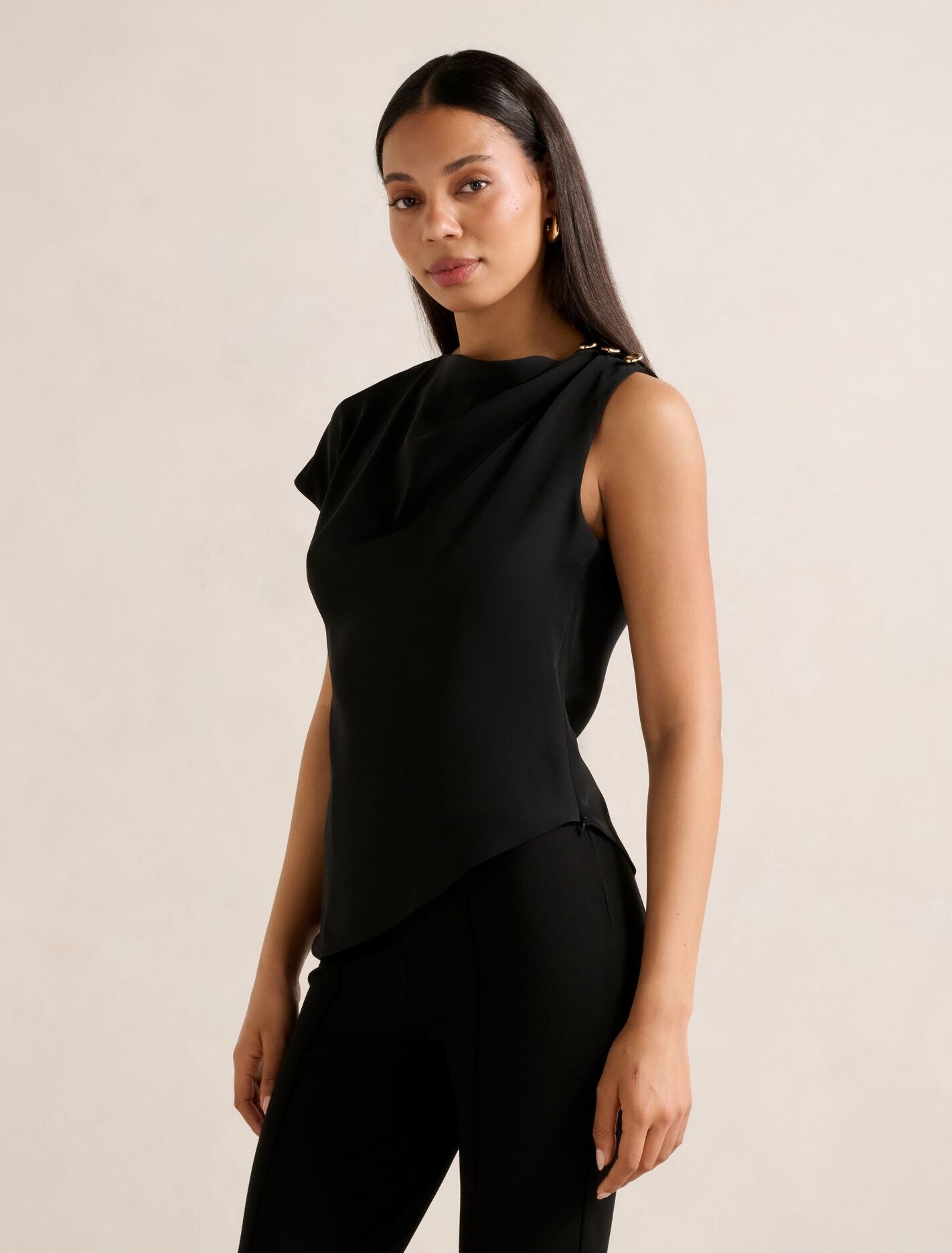 Aubery Asymmetric Draped Top Forever New