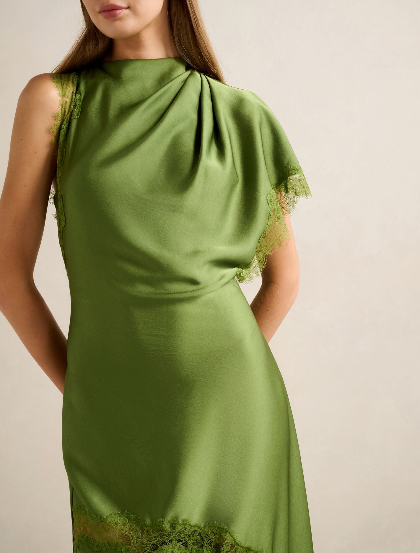 Kody Satin Lace Asym Dress Forever New