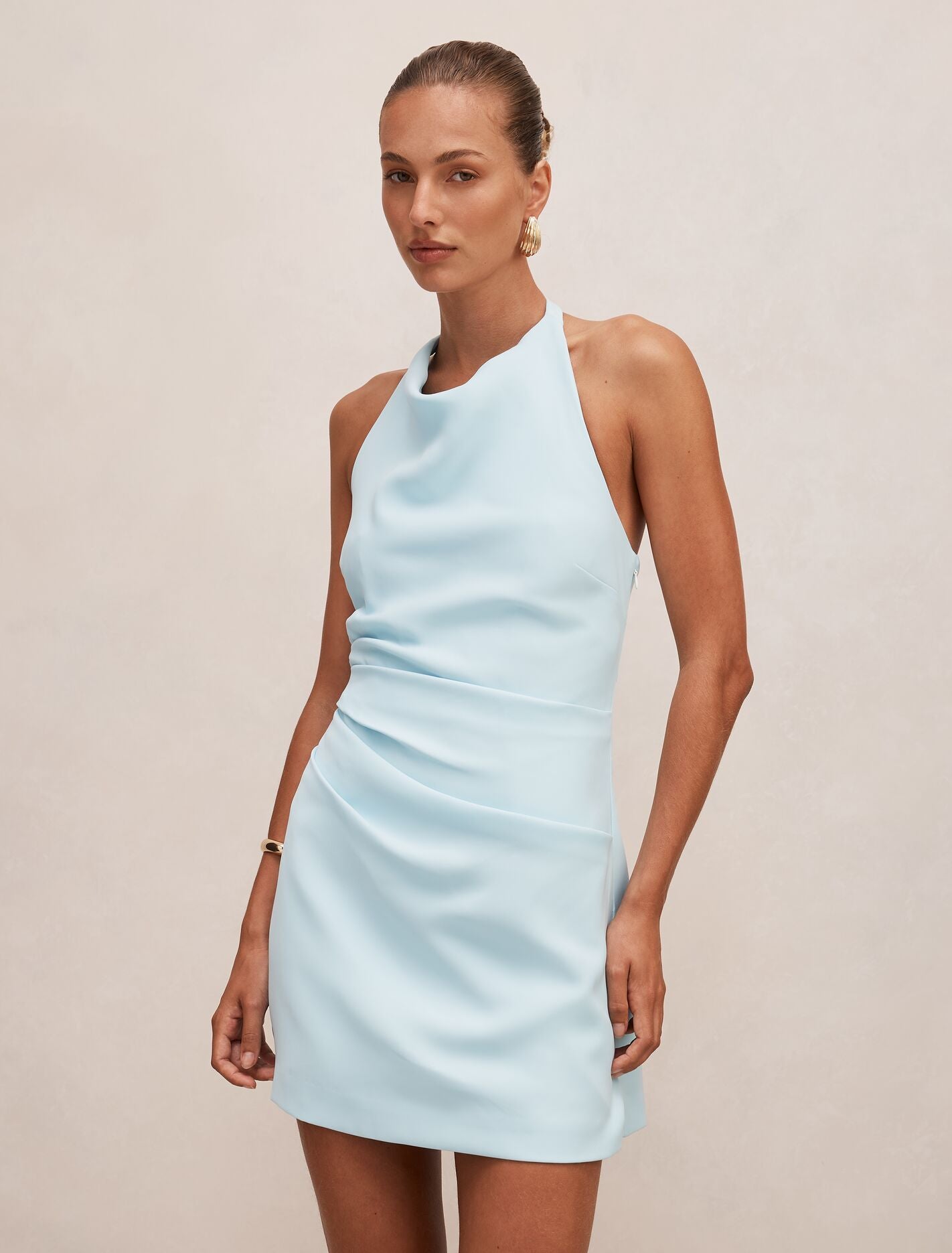 Tina Halter Mini Dress Aqua Forever New
