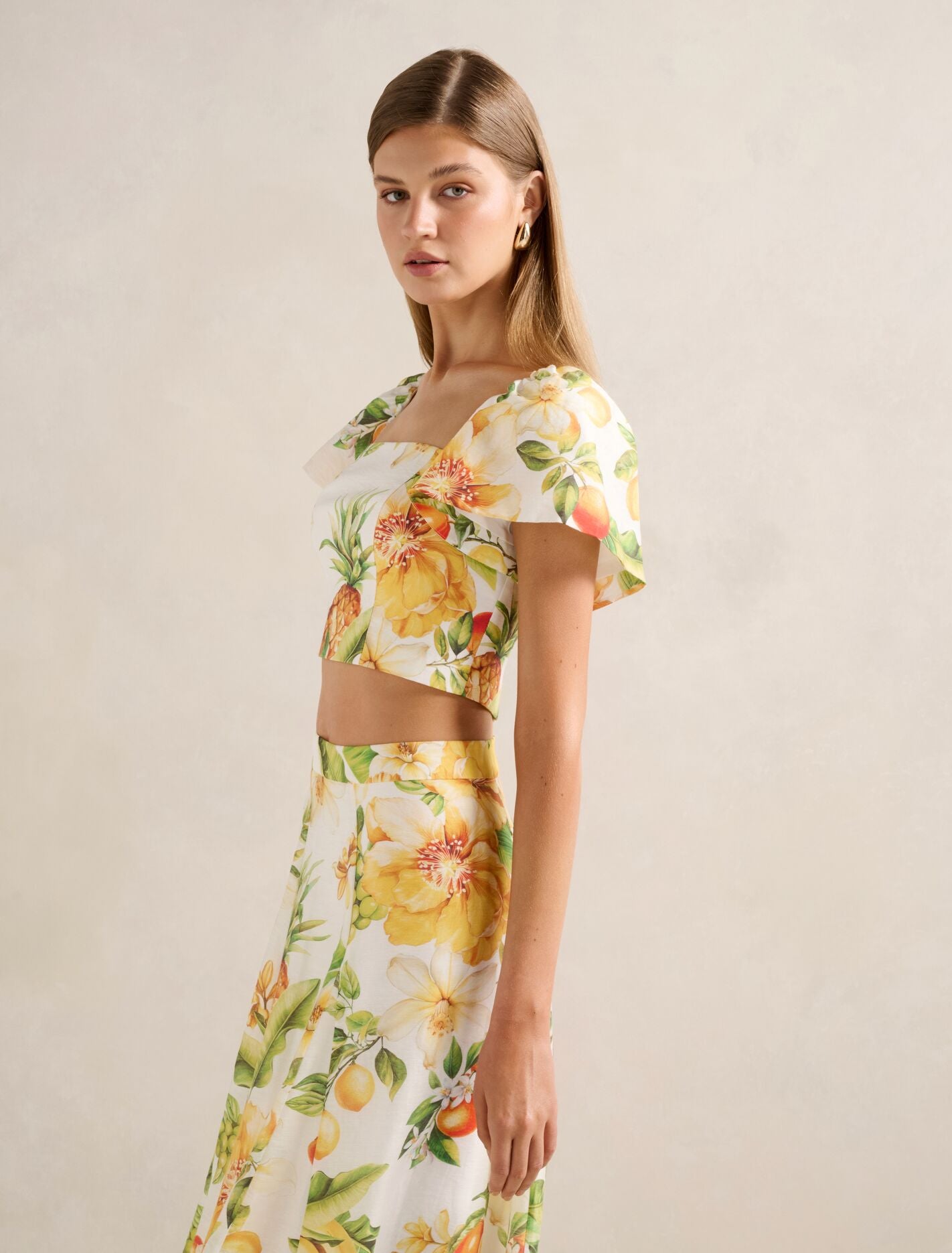 Jane Printed Cropped Top